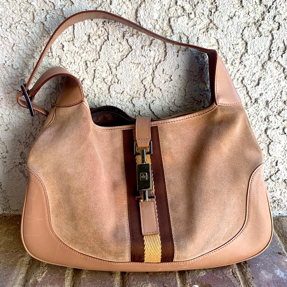 Gucci Jackie 1961 Suede and Leather Shoulder Bag